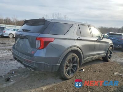Trzecie zdjęcie samochodu z tyłu: 2021 FORD EXPLORER ST VIN:1FM5K8GC8MGA44545 - miniatura