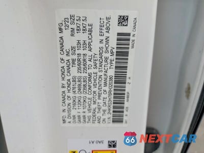 Zdjęcie 13 z 13 samochodu: 2024 HONDA CRV EXL VIN:2HKRS3H76RH320380 - miniatura