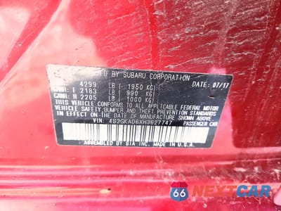 Zdjęcie 12 z 12 samochodu: 2017 SUBARU IMPREZA PREMIUM PLUS VIN:4S3GKAD6XH3627747 - miniatura