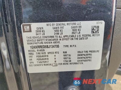 Zdjęcie 13 z 13 samochodu: 2011 GMC ACADIA SLT-1 VIN:1GKKRRED6BJ134706 - miniatura