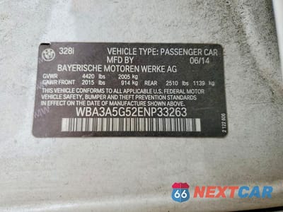 Zdjęcie 12 z 12 samochodu: 2014 BMW 328 I VIN:WBA3A5G52ENP33263 - miniatura
