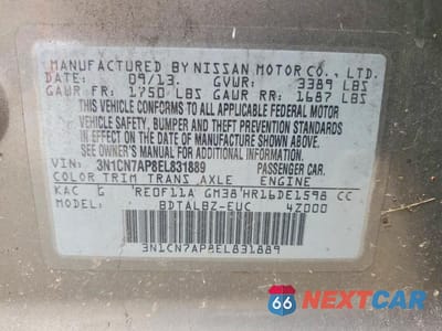 Zdjęcie 12 z 12 samochodu: 2014 NISS VERSA S VIN:3N1CN7AP8EL831889 - miniatura