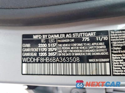 Zdjęcie 13 z 13 samochodu: 2011 MERCEDES-BENZ E 350 4MATIC VIN:WDDHF8HB6BA363508 - miniatura