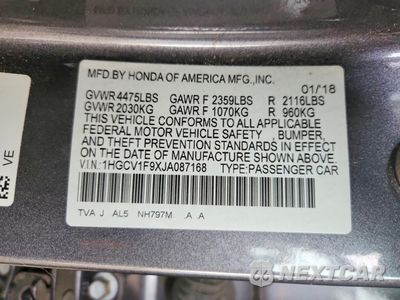 Zdjęcie 13 z 13 samochodu: 2018 HONDA ACCORD TOURING VIN:1HGCV1F9XJA087168 - miniatura