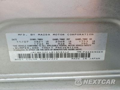 Zdjęcie 12 z 12 samochodu: 2008 MAZDA 3 I VIN:JM1BK32F481858342 - miniatura
