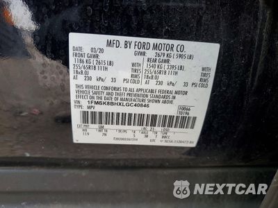 Zdjęcie 13 z 15 samochodu: 2020 FORD EXPLORER VIN:1FMSK8BHXLGC40846 - miniatura