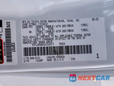 Zdjęcie 12 z 13 samochodu: 2025 TOYOTA TUNDRA CREWMAX SR VIN:5TFLA5DBXSX318317 - miniatura