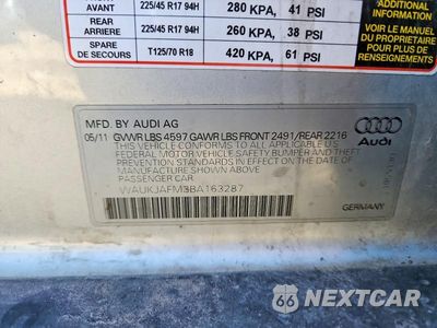 Zdjęcie 13 z 13 samochodu: 2011 AUDI A3 PREMIUM PLUS VIN:WAUKJAFM3BA163287 - miniatura