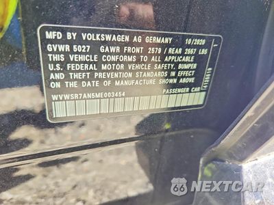 Zdjęcie 13 z 13 samochodu: 2021 VOLKSWAGEN ARTEON SEL R-LINE VIN:WVWSR7AN5ME003454 - miniatura