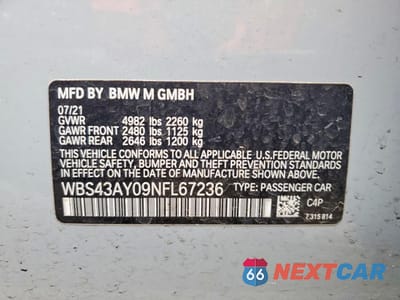 Zdjęcie 12 z 12 samochodu: 2022 BMW M3 COMPETITION VIN:WBS43AY09NFL67236 - miniatura