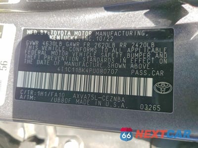 Zdjęcie 12 z 12 samochodu: 2023 TOYOTA CAMRY LE VIN:4T1C11BK4PU080707 - miniatura