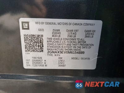 Zdjęcie 13 z 13 samochodu: 2021 CHEVROLET EQUINOX VIN:2GNAX5EV0M6154889 - miniatura