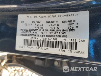Zdjęcie 12 z 12 samochodu: 2017 MAZDA 3 SPORT VIN:JM1BN1U71H1143309 - miniatura