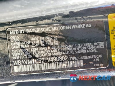 Zdjęcie 14 z 15 samochodu: 2015 BMW X1 SDRIVE28I VIN:WBAVM1C52FV498802 - miniatura