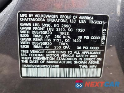 Zdjęcie 14 z 14 samochodu: 2024 VOLKSWAGEN ATLAS SE VIN:1V2KR2CA8RC529480 - miniatura