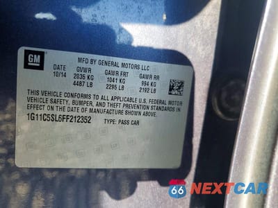 Zdjęcie 12 z 12 samochodu: 2015 CHEVROLET MALIBU 1LT VIN:1G11C5SL6FF212352 - miniatura