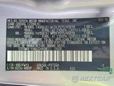 Zdjęcie 13 z 13 samochodu: 2010 TOYOTA TUNDRA GRADE VIN:5TFDW5F11AX134814 - miniatura