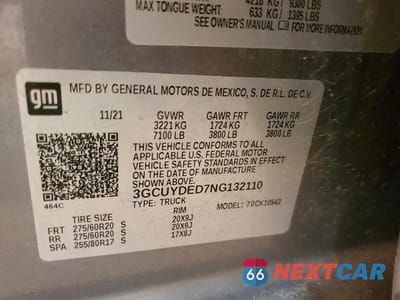 Zdjęcie 12 z 12 samochodu: 2022 CHEVROLET SILVERADO LTD K1500 LT VIN:3GCUYDED7NG132110 - miniatura