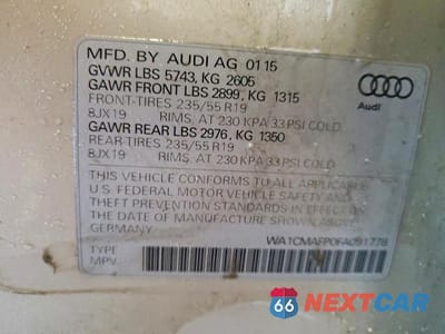 Zdjęcie 13 z 13 samochodu: 2015 AUDI Q5 TDI PREMIUM PLUS VIN:WA1CMAFP0FA091778 - miniatura