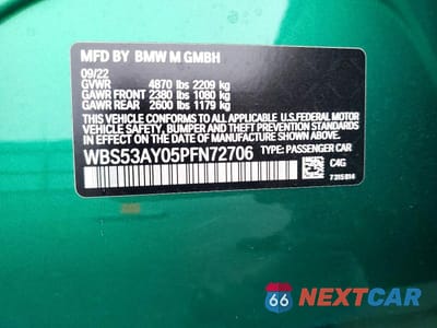 Zdjęcie 13 z 13 samochodu: 2023 BMW M3 VIN:WBS53AY05PFN72706 - miniatura