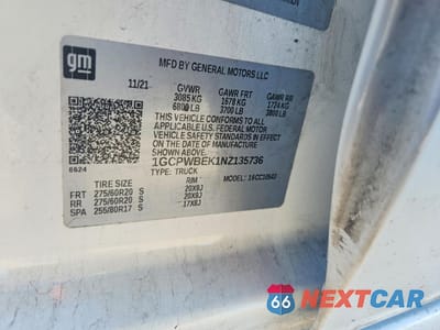 Zdjęcie 12 z 13 samochodu: 2022 CHEVROLET SILVERADO LTD C1500 CUSTOM VIN:1GCPWBEK1NZ135736 - miniatura