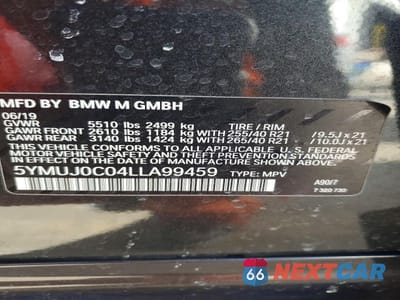 Zdjęcie 13 z 14 samochodu: 2020 BMW X4 M COMPETITION VIN:5YMUJ0C04LLA99459 - miniatura