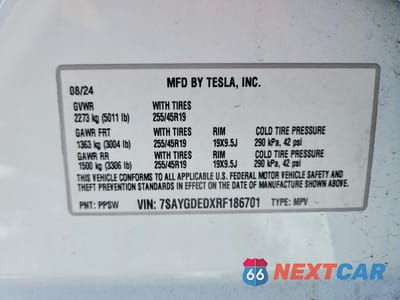 Zdjęcie 13 z 13 samochodu: 2024 TESLA MODEL Y VIN:7SAYGDEDXRF186701 - miniatura