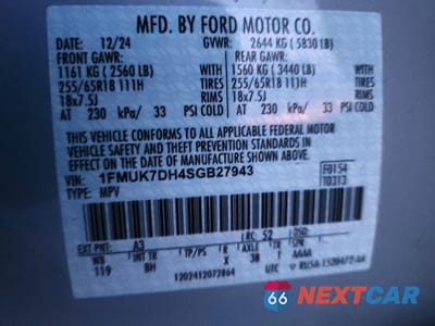 Zdjęcie 13 z 13 samochodu: 2025 FORD EXPLORER ACTIVE VIN:1FMUK7DH4SGB27943 - miniatura