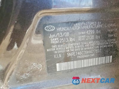 Zdjęcie 12 z 12 samochodu: 2009 HYUNDAI SONATA GLS VIN:5NPET46C39H477897 - miniatura