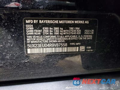 Zdjęcie 13 z 13 samochodu: 2024 BMW X5 XDRIVE40I VIN:5UX23EU04R9V87558 - miniatura