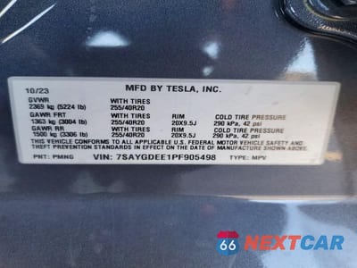 Zdjęcie 14 z 14 samochodu: 2023 TESLA MODEL Y VIN:7SAYGDEE1PF905498 - miniatura