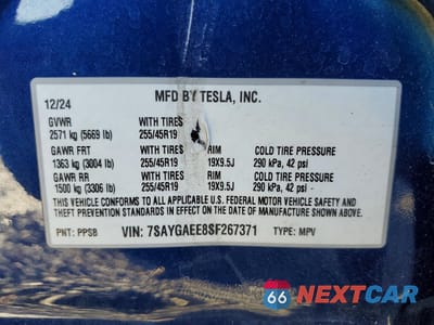 Zdjęcie 13 z 14 samochodu: 2025 TESLA MODEL Y VIN:7SAYGAEE8SF267371 - miniatura