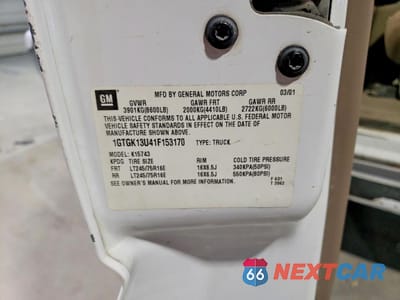 Zdjęcie 12 z 12 samochodu: 2001 GMC SIERRA K1500 HEAVY DUTY VIN:1GTGK13U41F153170 - miniatura