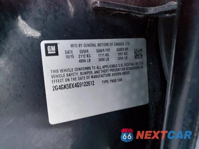 Zdjęcie 12 z 12 samochodu: 2016 BUICK REGAL VIN:2G4GK5EX4G9122612 - miniatura