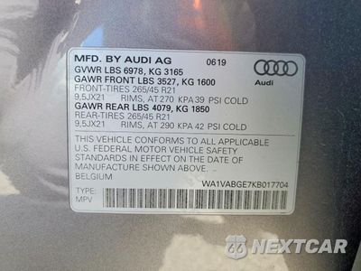 Zdjęcie 13 z 14 samochodu: 2019 AUDI E-TRON PRESTIGE VIN:WA1VABGE7KB017704 - miniatura