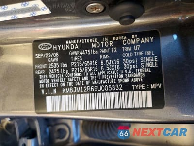 Zdjęcie 13 z 13 samochodu: 2009 HYUNDAI TUCSON GLS VIN:KM8JM12B69U005332 - miniatura