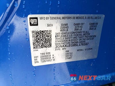 Zdjęcie 12 z 12 samochodu: 2025 CHEVROLET EQUINOX RS VIN:3GNAXLEG8SL176167 - miniatura