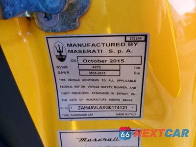 Zdjęcie 12 z 13 samochodu: 2016 MASERATI GRANTURISMO S VIN:ZAM45VLAXG0174121 - miniatura