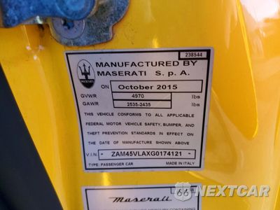 Zdjęcie 12 z 13 samochodu: 2016 MASERATI GRANTURISMO S VIN:ZAM45VLAXG0174121 - miniatura