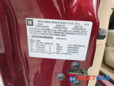 Zdjęcie 14 z 14 samochodu: 2004 BUICK RENDEZVOUS CX VIN:3G5DA03E44S596256 - miniatura