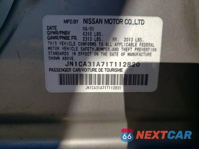 Zdjęcie 12 z 12 samochodu: 2001 NISSAN MAXIMA GXE VIN:JN1CA31A71T112820 - miniatura