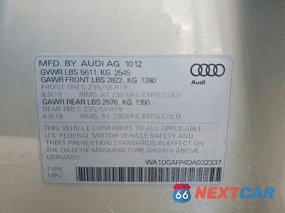 Zdjęcie 14 z 15 samochodu: 2013 AUDI Q5 PREMIUM PLUS VIN:WA1DGAFP4DA032337 - miniatura
