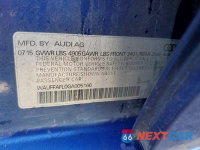 Zdjęcie 13 z 13 samochodu: 2016 AUDI A4 PREMIUM PLUS S-LINE VIN:WAUFFAFL0GA005166 - miniatura