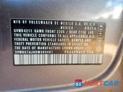 Zdjęcie 12 z 12 samochodu: 2013 VOLKSWAGEN JETTA SE VIN:3VWDX7AJ8DM303461 - miniatura