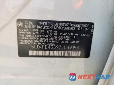 Zdjęcie 14 z 14 samochodu: 2007 BMW X5 3.0I VIN:5UXFE43597L039154 - miniatura