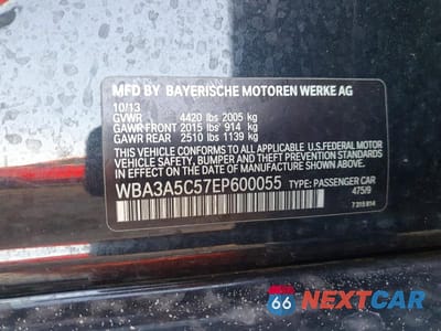 Zdjęcie 12 z 12 samochodu: 2014 BMW 328 I VIN:WBA3A5C57EP600055 - miniatura