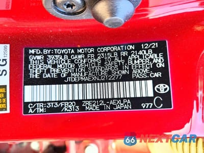 Zdjęcie 12 z 12 samochodu: 2022 TOYOTA COROLLA LE VIN:JTDEPMAEXNJ212277 - miniatura