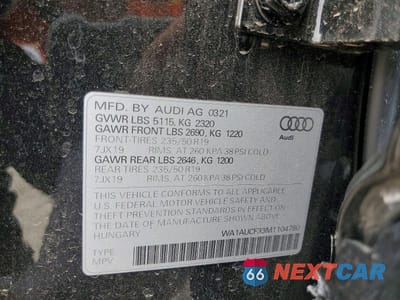 Zdjęcie 14 z 14 samochodu: 2021 AUDI Q3 PREMIUM 40 VIN:WA1AUCF33M1104780 - miniatura