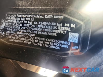 Zdjęcie 9 z 10 samochodu: 2023 CAN-AM SPYDER ROADSTER RT VIN:2BXNBDD2XPV005202 - miniatura