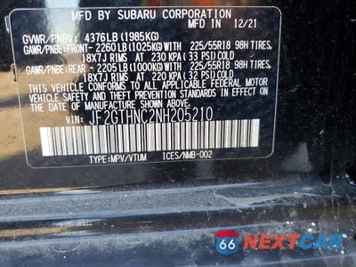 Zdjęcie 13 z 13 samochodu: 2022 SUBARU CROSSTREK LIMITED VIN:JF2GTHNC2NH205210 - miniatura